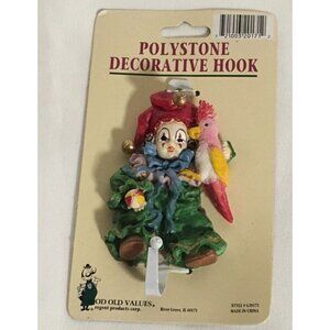 Harlequin Jester Clown Kakadu  Decorative Coat Hook 3D Nursery Children